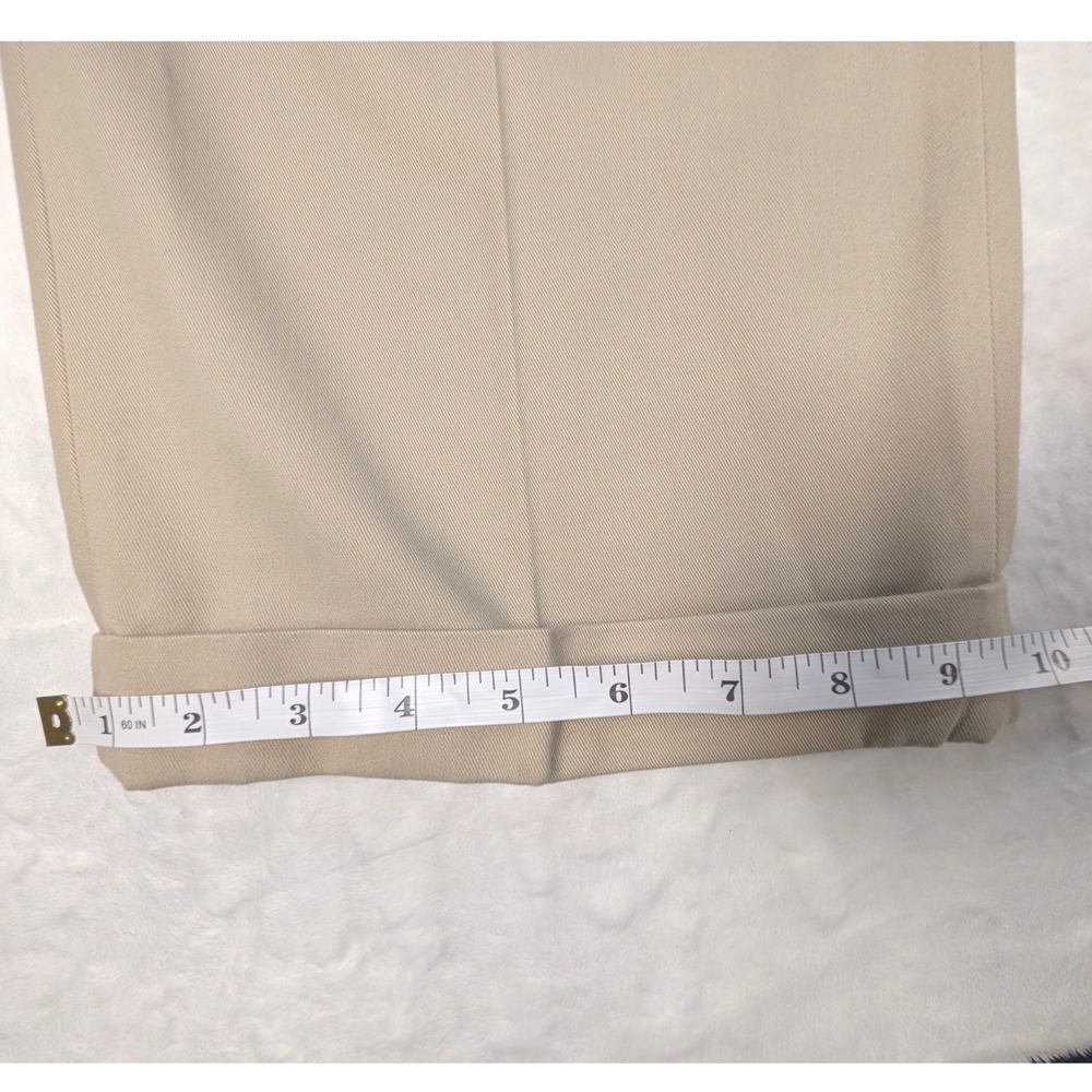 Perry Ellis Portfolio Mens 40x30 Pleated Cuffed Dress Khaki Pants Tan Beige NEW - Picture 8 of 12